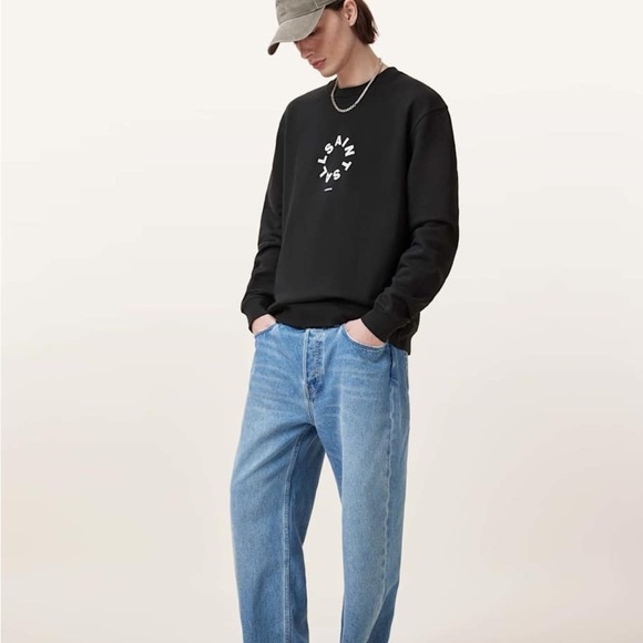 AllSaints Tierra Oversized Crewneck Black Size Small